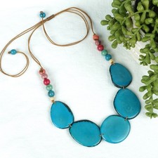 TAGUA NUT NECKLACE A acai bead beach resort unique jewelry artisan handmade 21