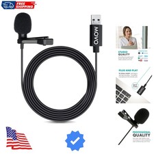 M1 USB Lavalier Lapel Clip-on Omnidirectional Computer Microphone for Laptop,...