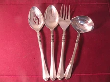 4 Serving Pieces Orleans CHERIE Stainless Hostess Set Ladle Spoons Fork