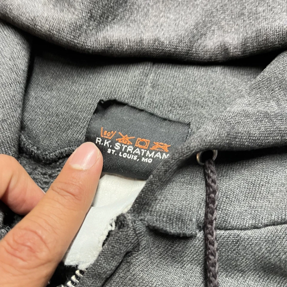 Vintage 90s Harley Davidson Flames Biker Hoodie Zip Up Oak Lawn IL - Image 4 of 4