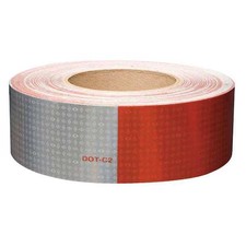 Oralite 18692 Reflective Tape, W 2 In, Red/White