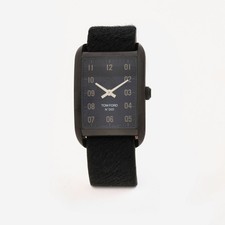 Tom Ford Watch 001 Black Dial Quartz TF0120140885 BLA Leather Strap