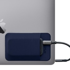 Navy Blue 5x3.2 Inch Portable Hard Drive Sleeve Adhesive Travel Pocket Pouch