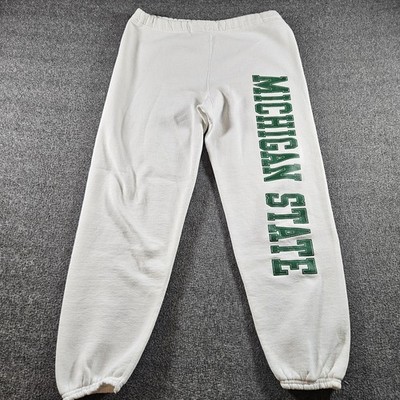Vintage Michigan State Spartans Sweatpants Mens Large White NCAA Football Discus