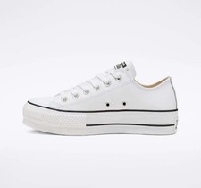 Converse Women's Chuck All Str Platform Lift Low Leather Sizes 5-9 White 561680C