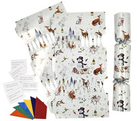 Christmas Cracker Make Fill Your Own kit Makes 12 Crackers Hats Joke Woodland