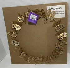 Butterfly Easter Spring Decorative Wreath Gold Color