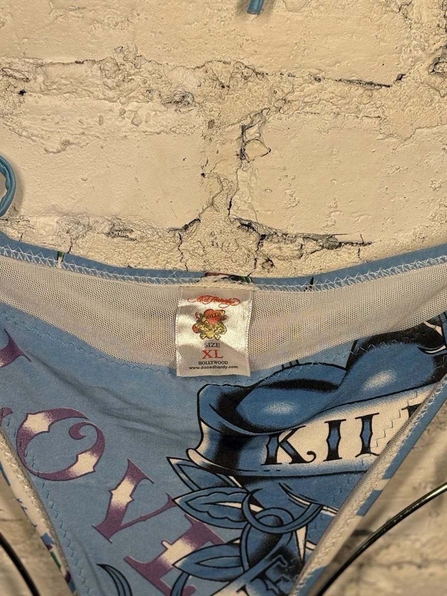 Ed Hardy Love Kills Slowly Graphic Bikini Set Size XL | eBay