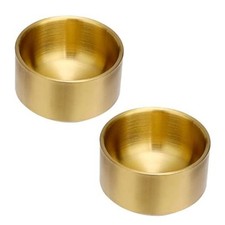 2 Pack Golden Paper Clip Holder, Stackable Paperclip Box Metal Round-2 Pack