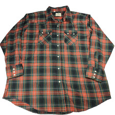 Vintage Dee Cee Shirt Mens XL Western Pearl Snap Plaid Made in USA 90s