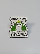 Only You Can Prevent Drama Lama Lapel Pin Humorous 