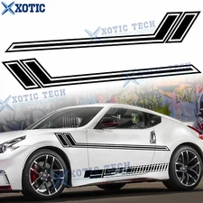 2x Black Auto Side Skirt Body Sporty Style Graphics Sticker For Nissan 2000-up