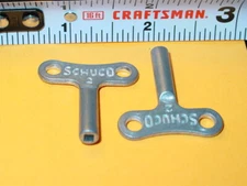 SCHUCO WIND UP KEY REPRODUCTION REPRO SET of 2 MEDIUM #2 KEYS N/M