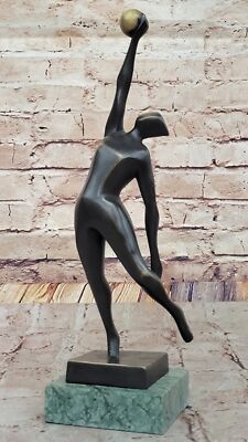 100% Real Bronze Female Trophy Volleyball Player Museum Quality Artwork