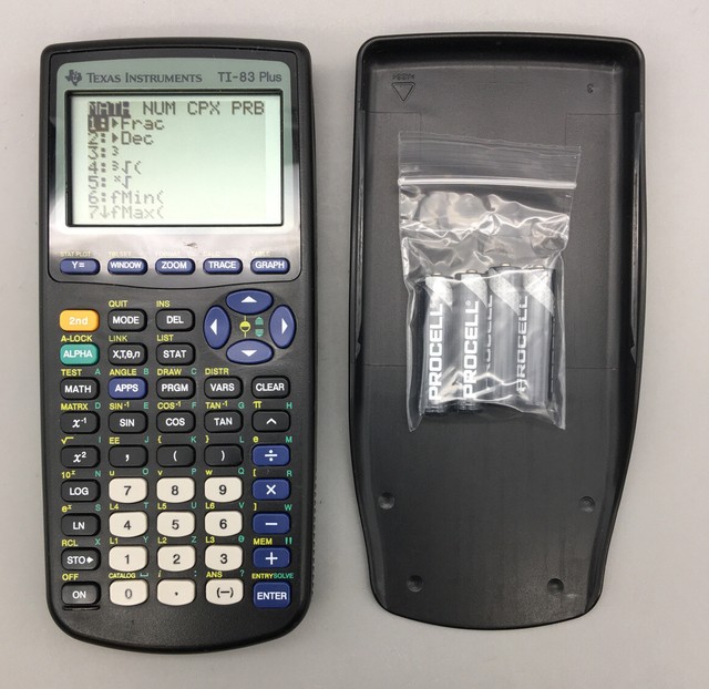 Texas Instruments TI83 Plus Graphing Calculator & New Batteries  F12