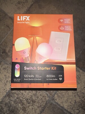 LIFX SMART LIGHT SWITCH & BULBS STARTER KIT, 120V 800LM LFX/STARTKIT2. SEALED