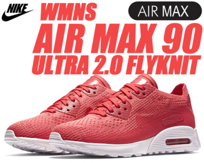 Nike Air Max 90 Ultra Flyknit Pink White White Womens Running