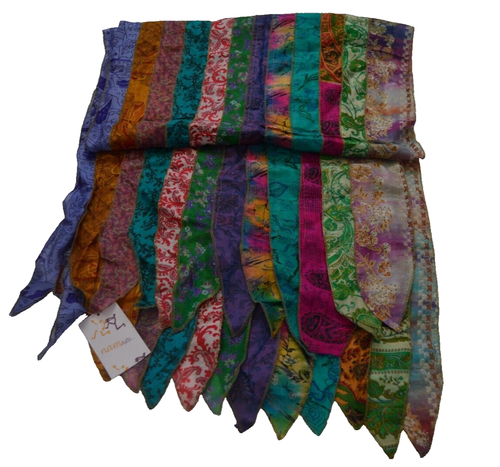 NAMASTE FLORAL Damas Bufanda 100% Seda Boho Nueva con Etiquetas Hecha en la India Colores Brillantes - Imagen 2 de 6