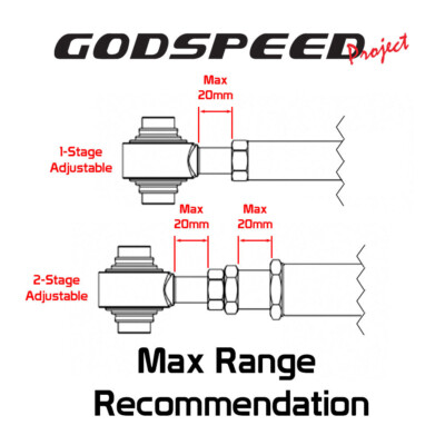 Godspeed AK-007-B Adjustable Rear Toe Arms Rods Pair For Nissan