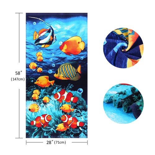 1/2 Pack Cotton Beach Towel Quick Drying Super Absorbent Towel for Kids/ Adults - 第 18/23 張圖片