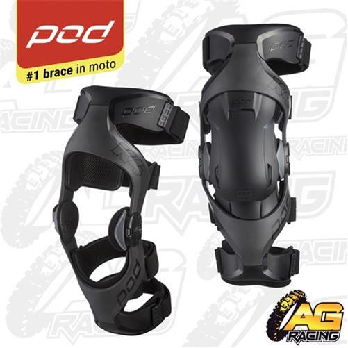 POD K4 Knee Braces Kids Black Graphite Pair Guards MX