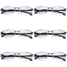 6 PK Mens Rectangular Rimless Blue Light Blocking Reading Glasses Unisex Readers