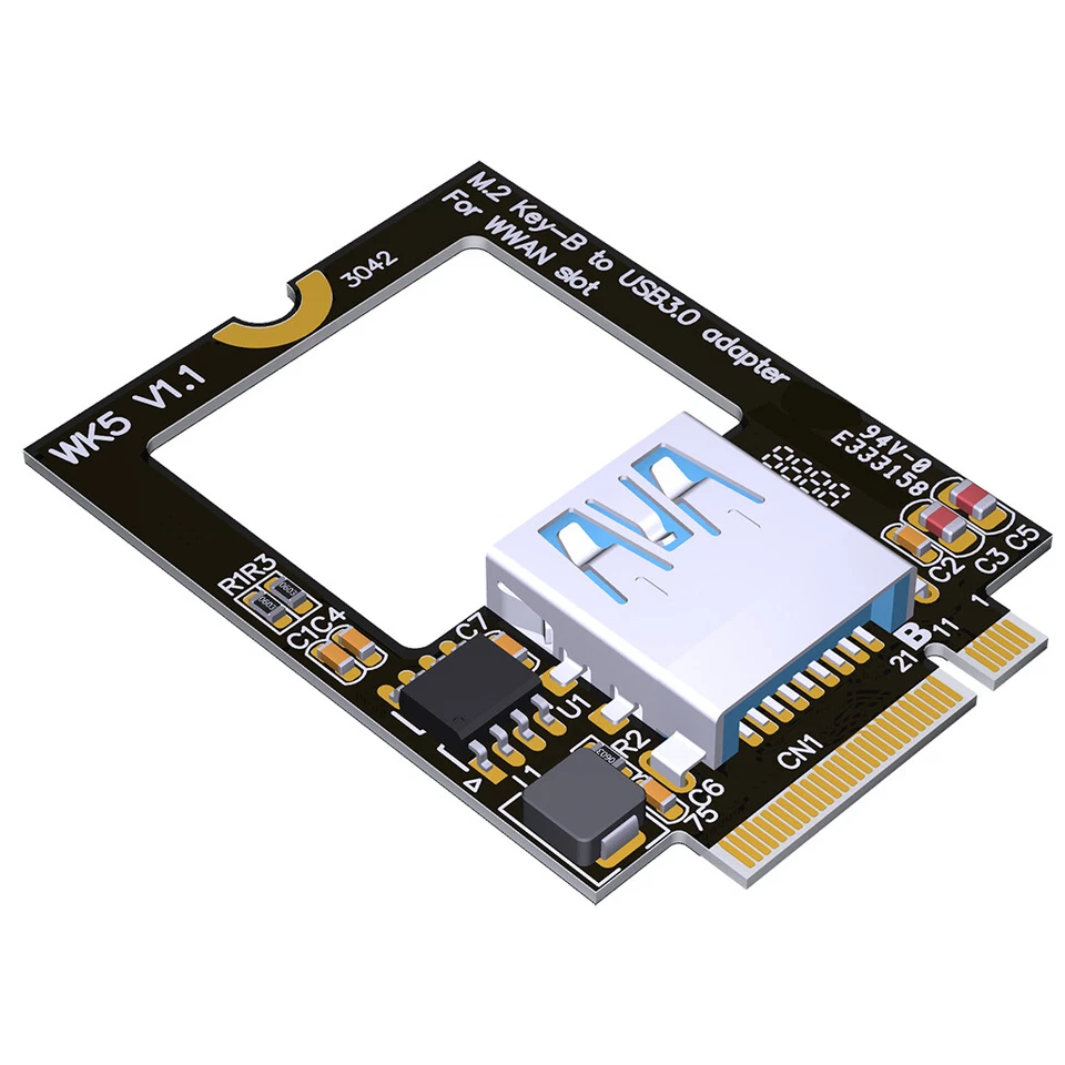 Laptop M.2 B Key to Wireless WiFi Network Card USB 3.0 SSD NGFF 3042 Converter - Image 3 of 4