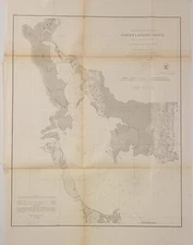 1861 Coast Survey Map Preliminary Chart of North Landing River, Virginia NC