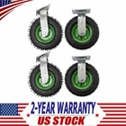 4Pcs 8" Pneumatic Air Tire 2 Rigid + 2 Swivel Wheel HD Farm Cart Caster Large