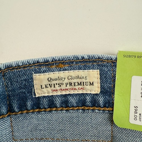 Levi's Premium Men 502 Taper Fit Stretch Tapered Leg Jeans 32x34 Blue NWT - Picture 9 of 17