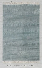 3x5 Blue Savannah Grass  Hand Knotted  Wool & Silk  Area Rug | Free Shipping