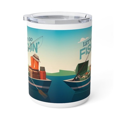 Let's Go Fishing Insulated Coffee Mug, 10oz 