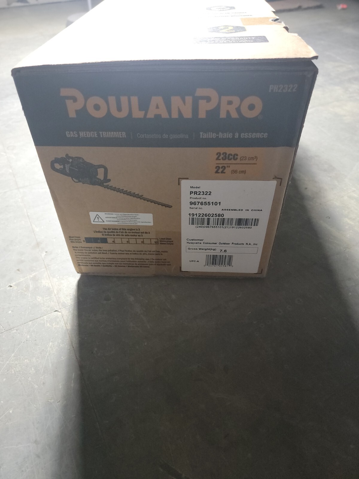 Poulan Pro PR2322 Gas-Powered Hedge Trimmer New but at price of referb/hotdeals!
