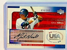  2004 Team USA Baseball 25th Anniversary Signatures Black Ink Mike Neill /360
