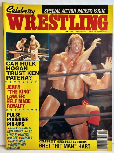 Celebrity Wrestling Magazine- January 1988 Hulk Hogan Bret “Hit Man” Hart & more - Picture 1 of 3