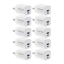 Gigastone 30W USB C Charger Power Go Dual Ports PPS 33W  Power Adapter - 10 Pack