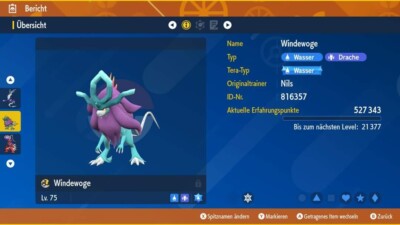 NON Shiny Windewoge 6IV | LVL 100 | Pokemon Karmesin / Purpur / Scarlet