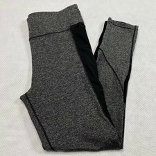 Shein Active Pants sz L Gray Black Mid Rise Skinny Minimalist Athleisure Yoga
