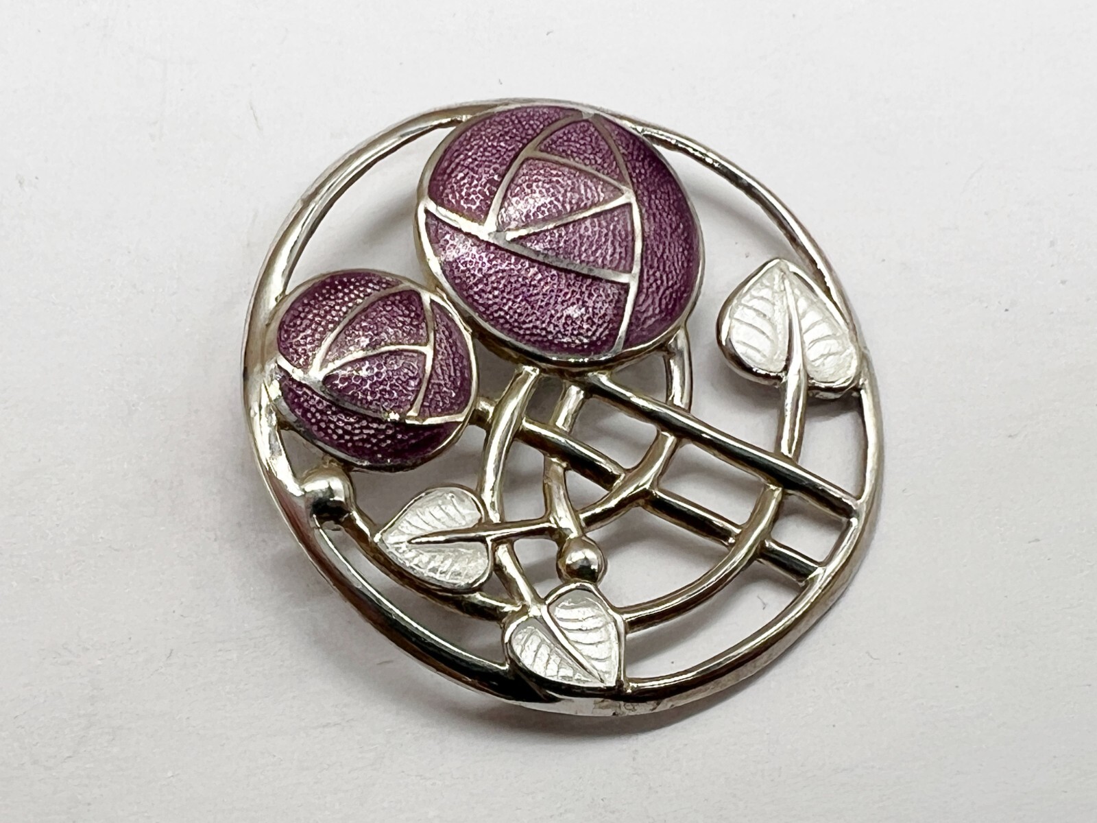 VINTAGE SOLID STERLING SILVER CROWN FISH ENAMEL S… - image 2