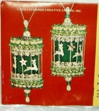 Vintage LeeWards REINDEER CAROUSEL Bead Sequin Christmas Ornament Kit