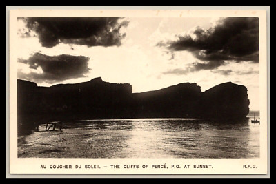 CLIFFS OF PERCE GASPE ROCK PENINSULA QUEBEC CANADA at Sunset Unc REAL PHOTO
