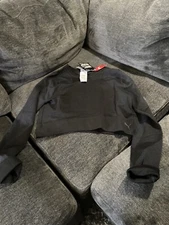 Puma Women's Black Long Sleeve Cropped Top athletic Size XL