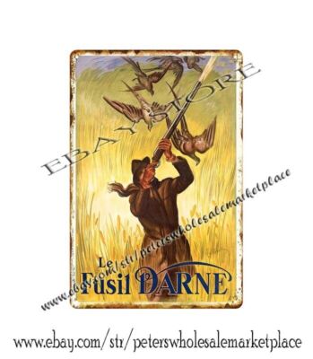 1948 Le Fusil Darne hunting gun bird metal tin sign modern wall art decor