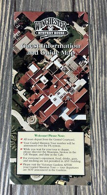 Vintage Winchester Mystery House Guest Information And Guide Map Brochure