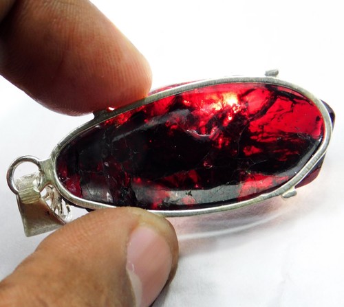 Natural 95.50 Ct Awessom!! Red Painite Rough Pendant Loose Gemstone Certified - Foto 4 di 4