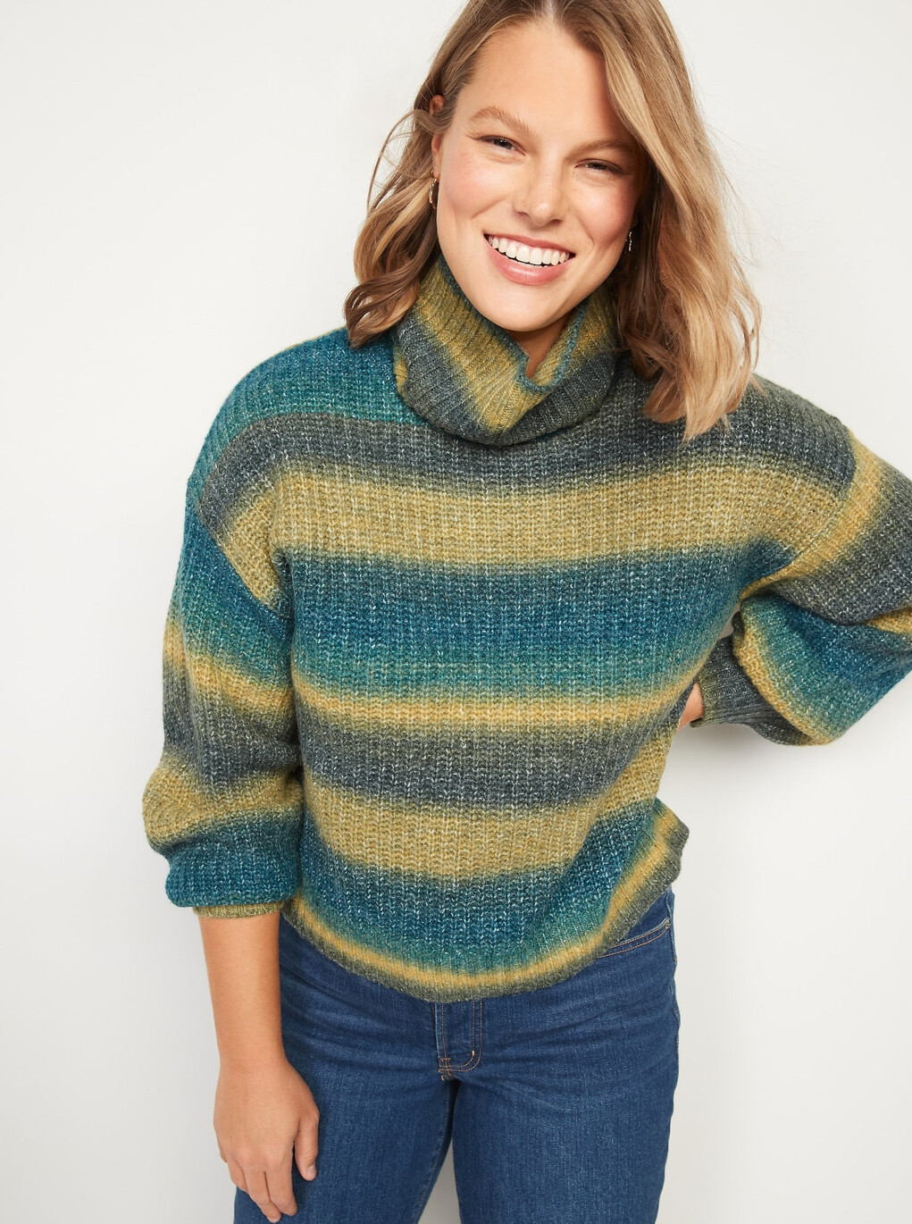 Old Navy Women's Striped Shaker-Stitch 