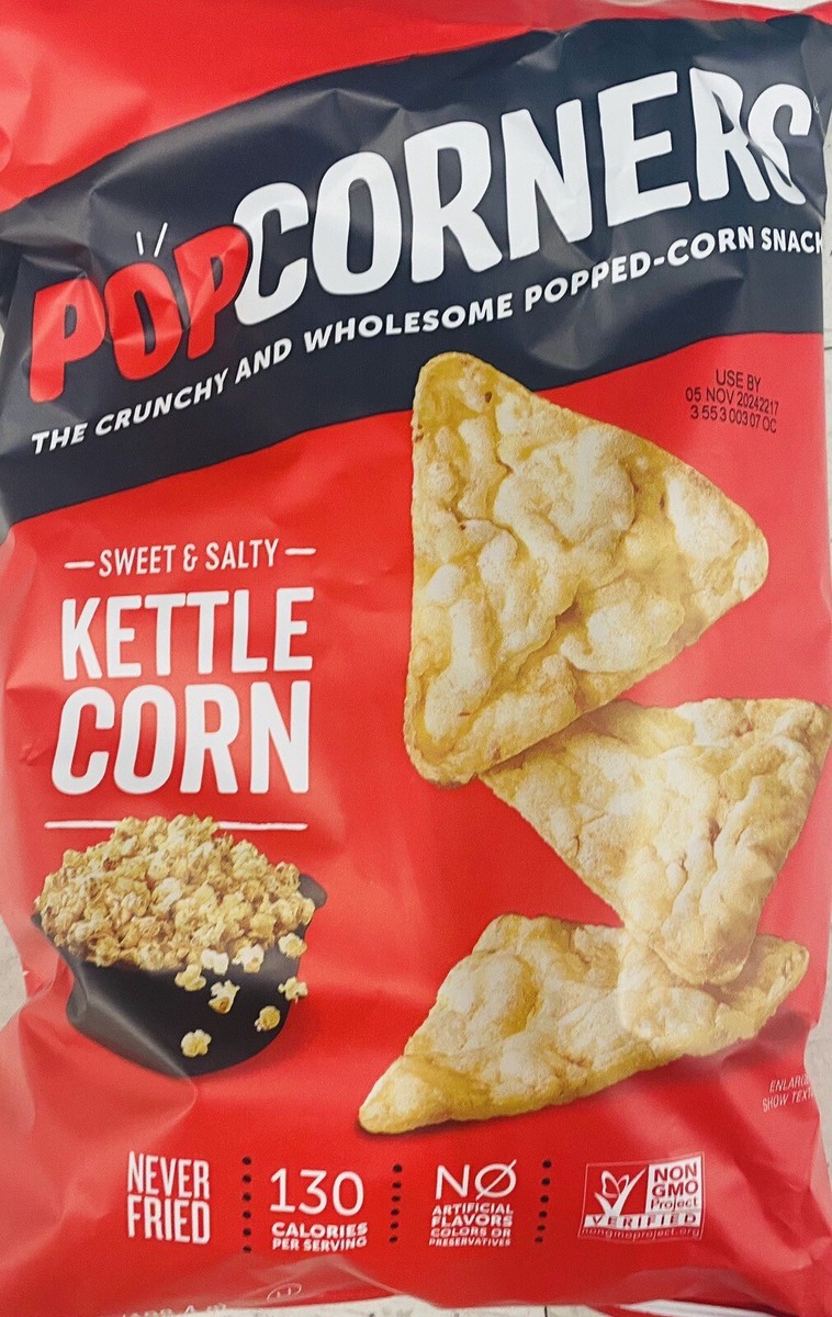 2x Popcorners KETTLE CORN Popped Corn Crisps Snacks 7 oz Bag - 2