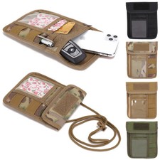 Travel Neck Wallet Tactical Nylon Passport Holder ID Card Organizer Phone Pouch