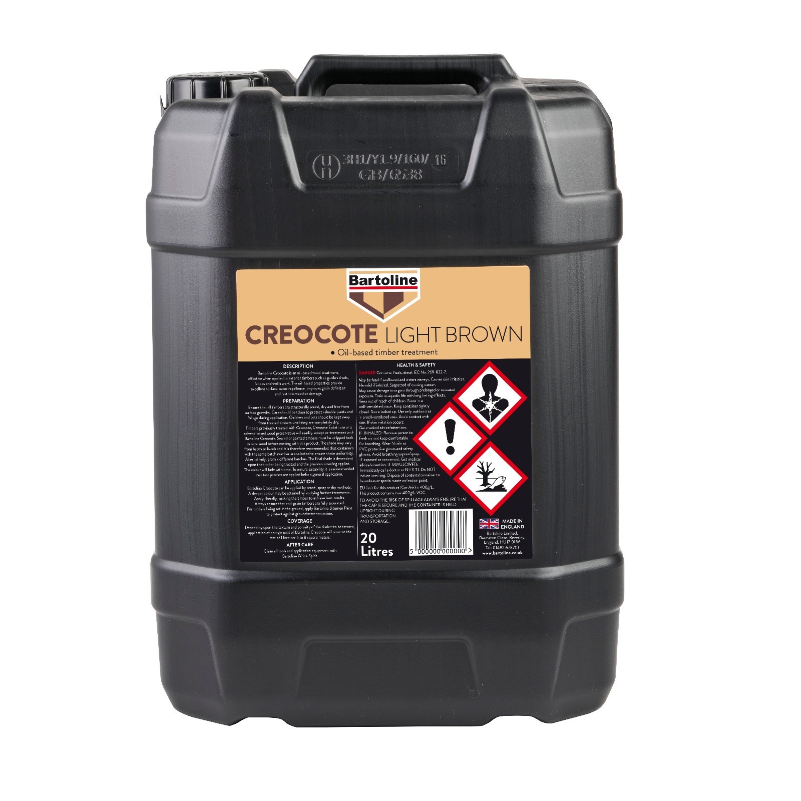 Bartoline Creocote Oil Based Timber Treatment Light Brown Creosote Sub 20 Litre