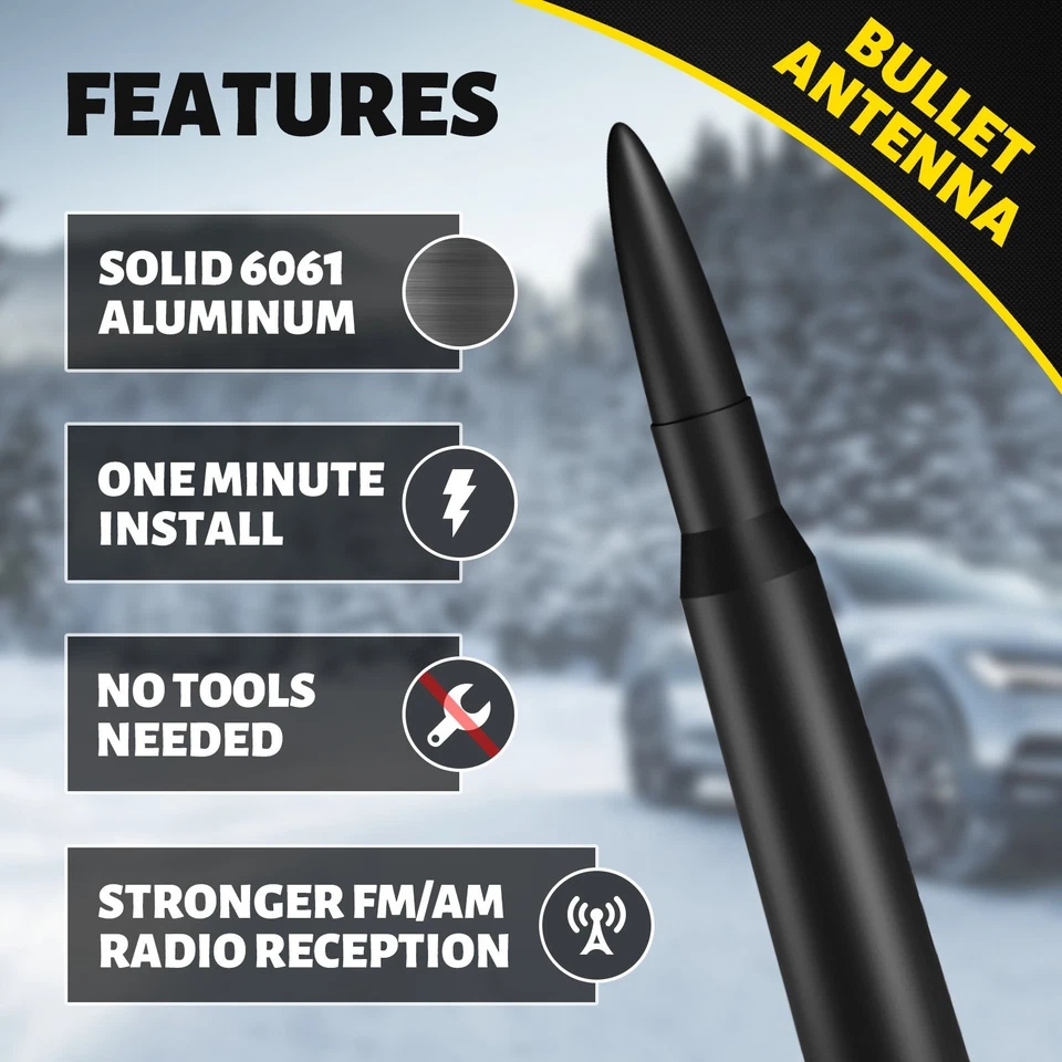 Antena Bullet 50 Cal de 5,3" mástil de moda con tornillos para GMC Envoy 5,3 L 2002 Foto 4 de 4